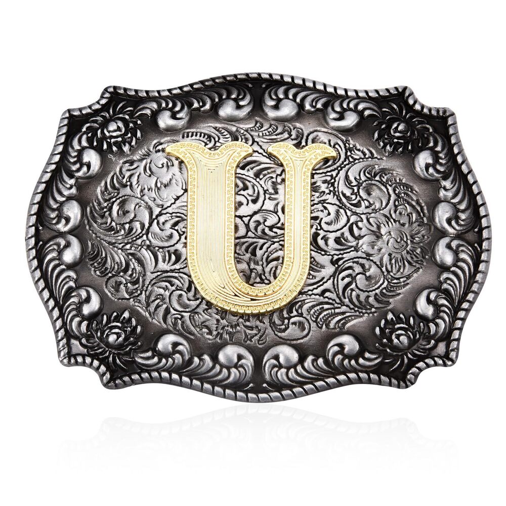 6705 Western Initial Letters Belt Buckle ABCDEFG to Z Cowboy Alphabet